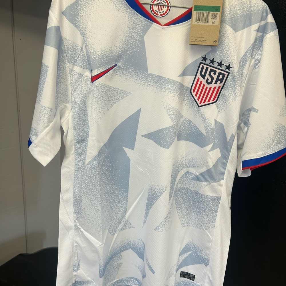 Nike White USA Soccer Jersey with Red & Blue Accents - Picture 5 of 10